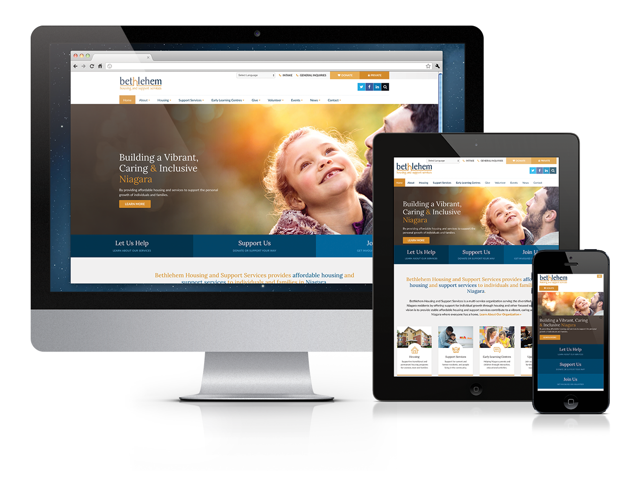 Bethlehem Housing & Support Services, Website Design, Niagara