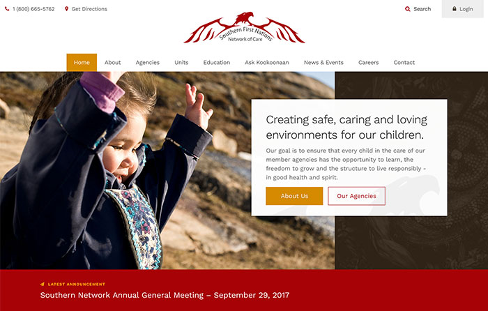 Southern First Nations Network of Care | Smarter Website Design