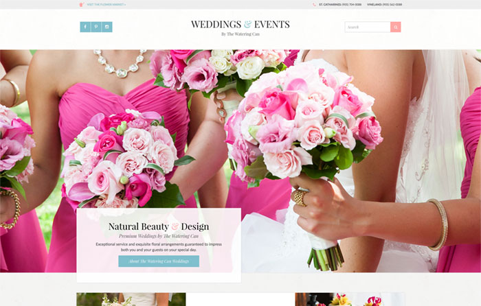 The Watering Can Weddings Website Design