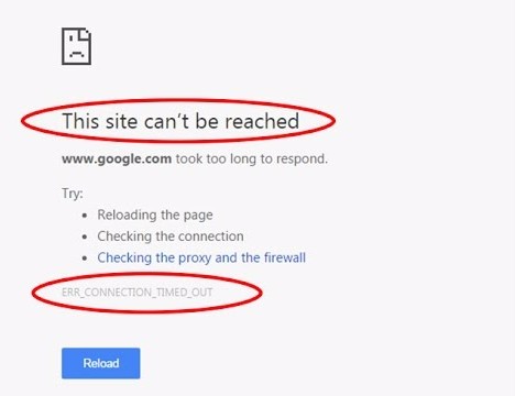 Website Over Capacity Error in Google
